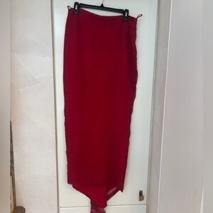 Elegant Red Women's Skirt Silk Chiffon Size Large